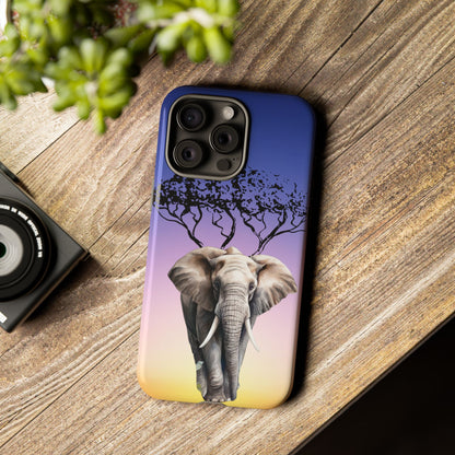 Surreal Elephant Tree Mobile Cover – Dreamy Sunset Fantasy