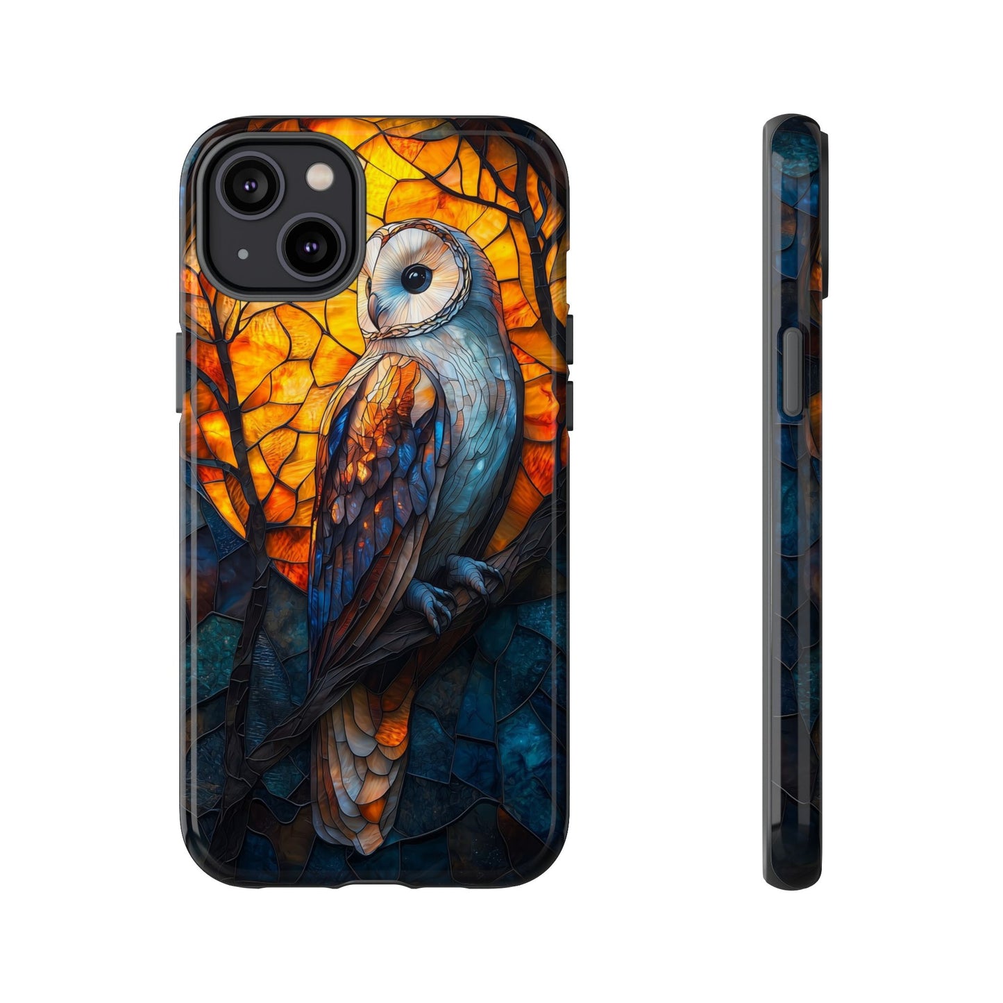 Nocturnal Wisdom – Stained Glass Owl Phone Case for iPhone, Samsung & Pixel