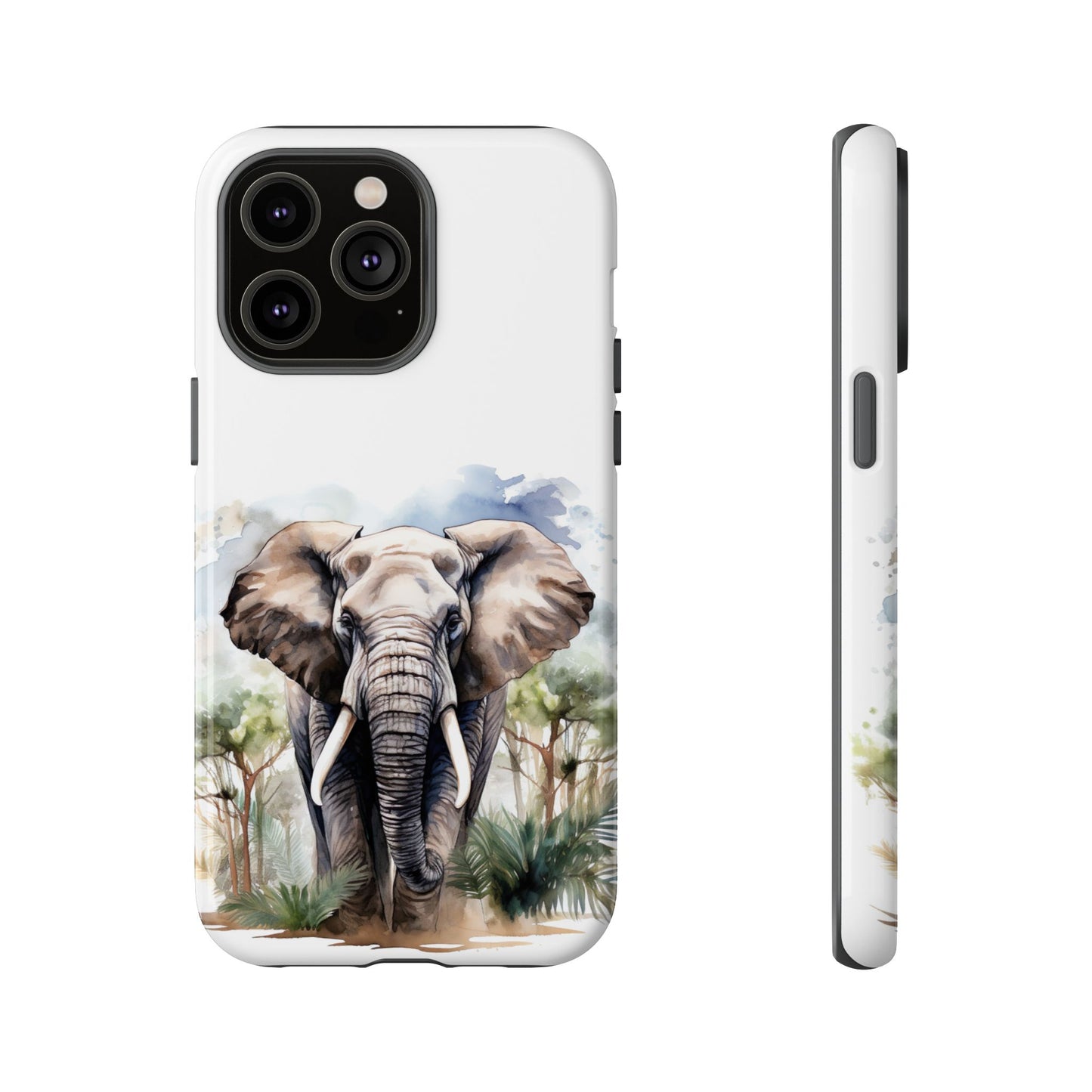 Majestic Watercolor Elephant Mobile Cover – Artistic Wildlife Design