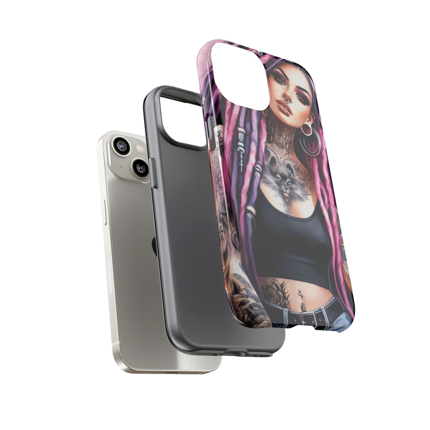 Tattooed Rebel – Gothic Cat Spirit Mobile Cover