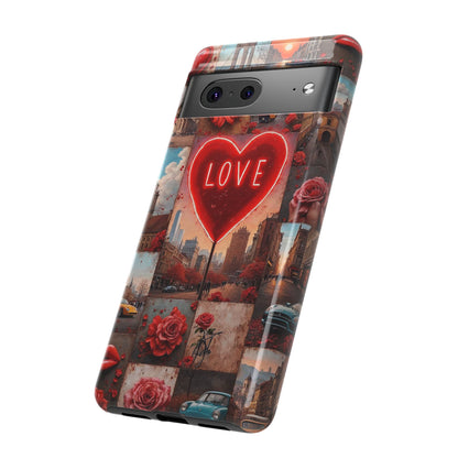 Neon Love Heart & Rose Phone Case