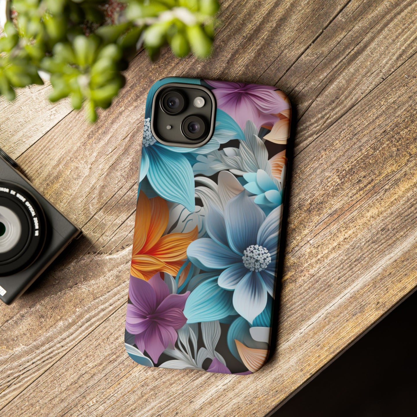 Elegant 3D Floral Bloom Mobile Case – Vivid & Artistic