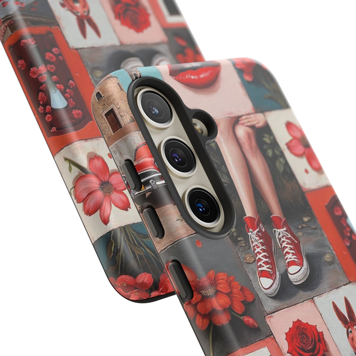 Red Sneakers & Roses Collage Phone Case