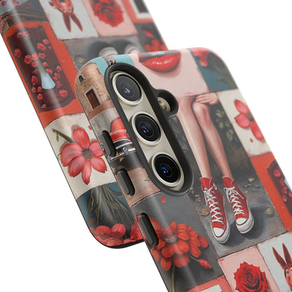 Red Sneakers & Roses Collage Phone Case