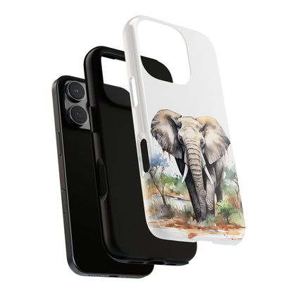 Safari Watercolor Elephant Mobile Cover – Artistic Wildlife Design