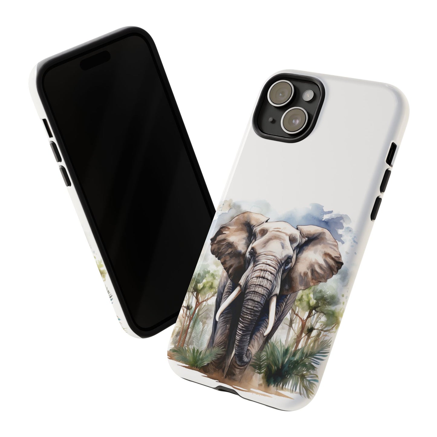 Majestic Watercolor Elephant Mobile Cover – Artistic Wildlife Design
