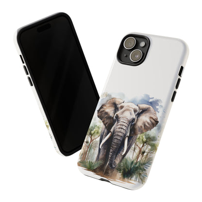 Majestic Watercolor Elephant Mobile Cover – Artistic Wildlife Design