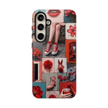Red Sneakers & Roses Collage Phone Case