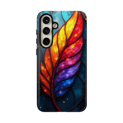 Vivid Feather: Stained Glass Abstract Art