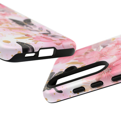 Pink Blossom & Gold Butterfly Mobile Case
