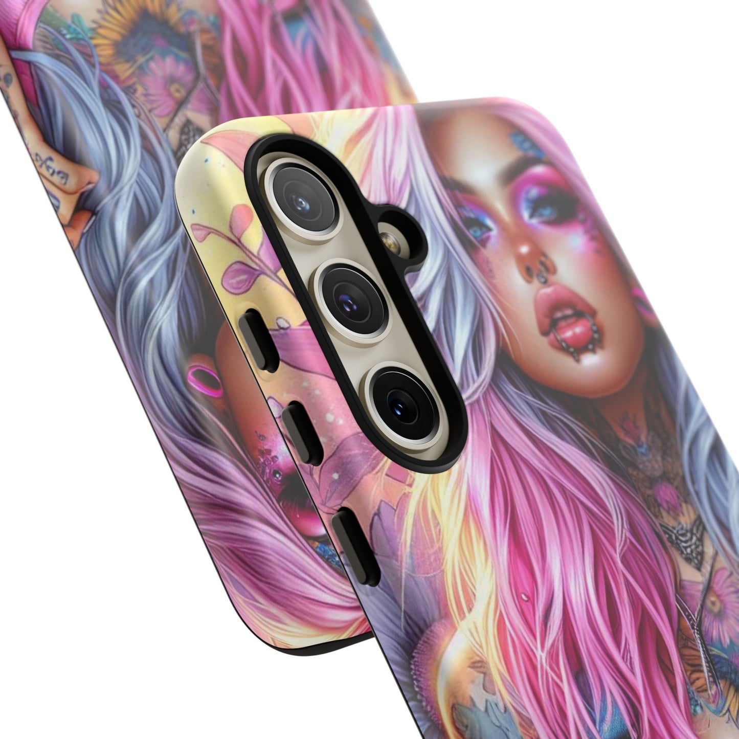 Sunset Glow – Pastel Punk & Floral Ink Mobile Cover