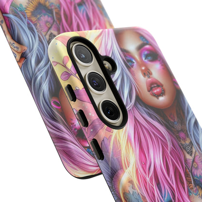Sunset Glow – Pastel Punk & Floral Ink Mobile Cover