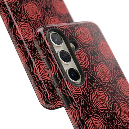 Red roses abstract geometric seamless pattern design