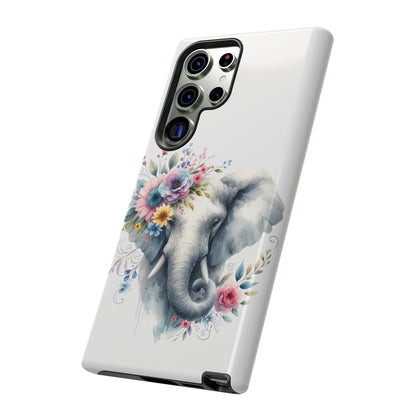Floral Elephant Mobile Cover – Elegant Watercolor Art