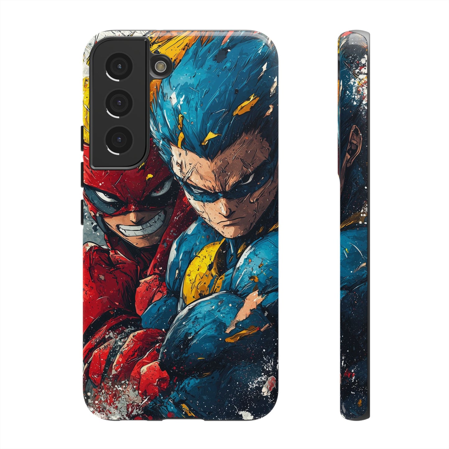 Comic Clash: Superhero Duo | Action, Power, Justice, Heroes, Manga Style Phone Case for iPhone, Samsung & Pixel
