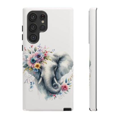 Floral Elephant Mobile Cover – Elegant Watercolor Art