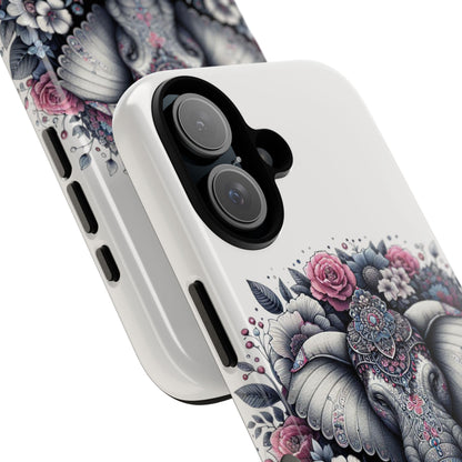 Ornate Floral Elephant Mobile Cover – Elegant Bohemian Art