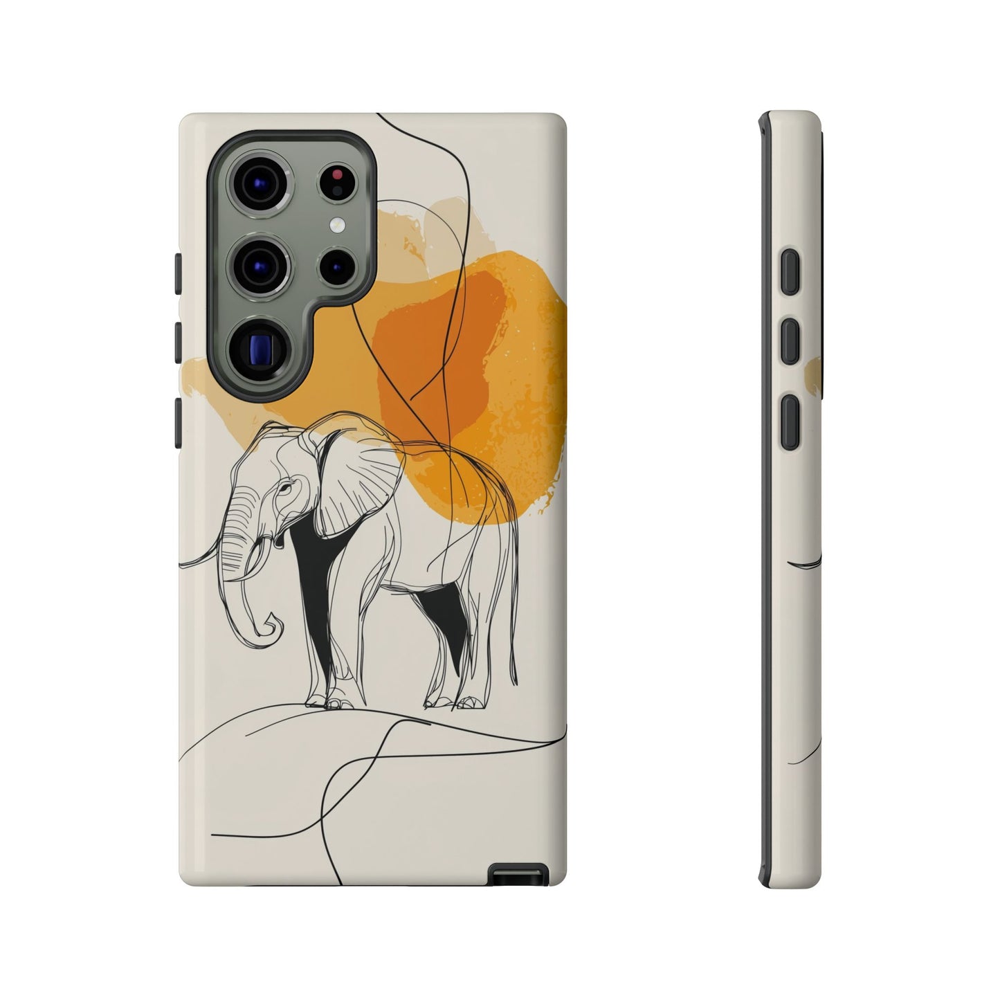 Grace in Strength: Abstract Elephant Sketch Phone Case for iPhone, Samsung & Pixel