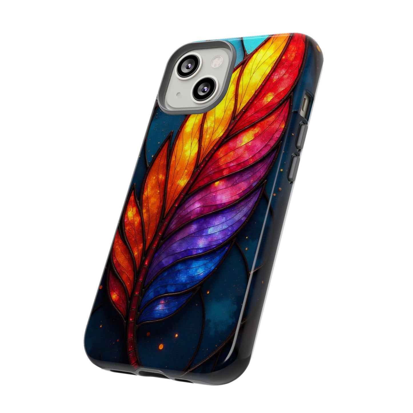 Vivid Feather: Stained Glass Abstract Art