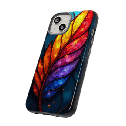 Vivid Feather: Stained Glass Abstract Art