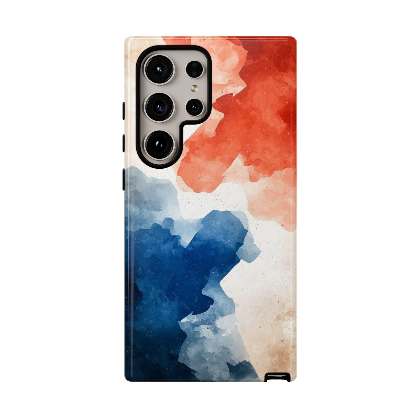 Crimson & Cobalt – Abstract Watercolor Splash Phone Case for iPhone, Google Pixel, Samsung
