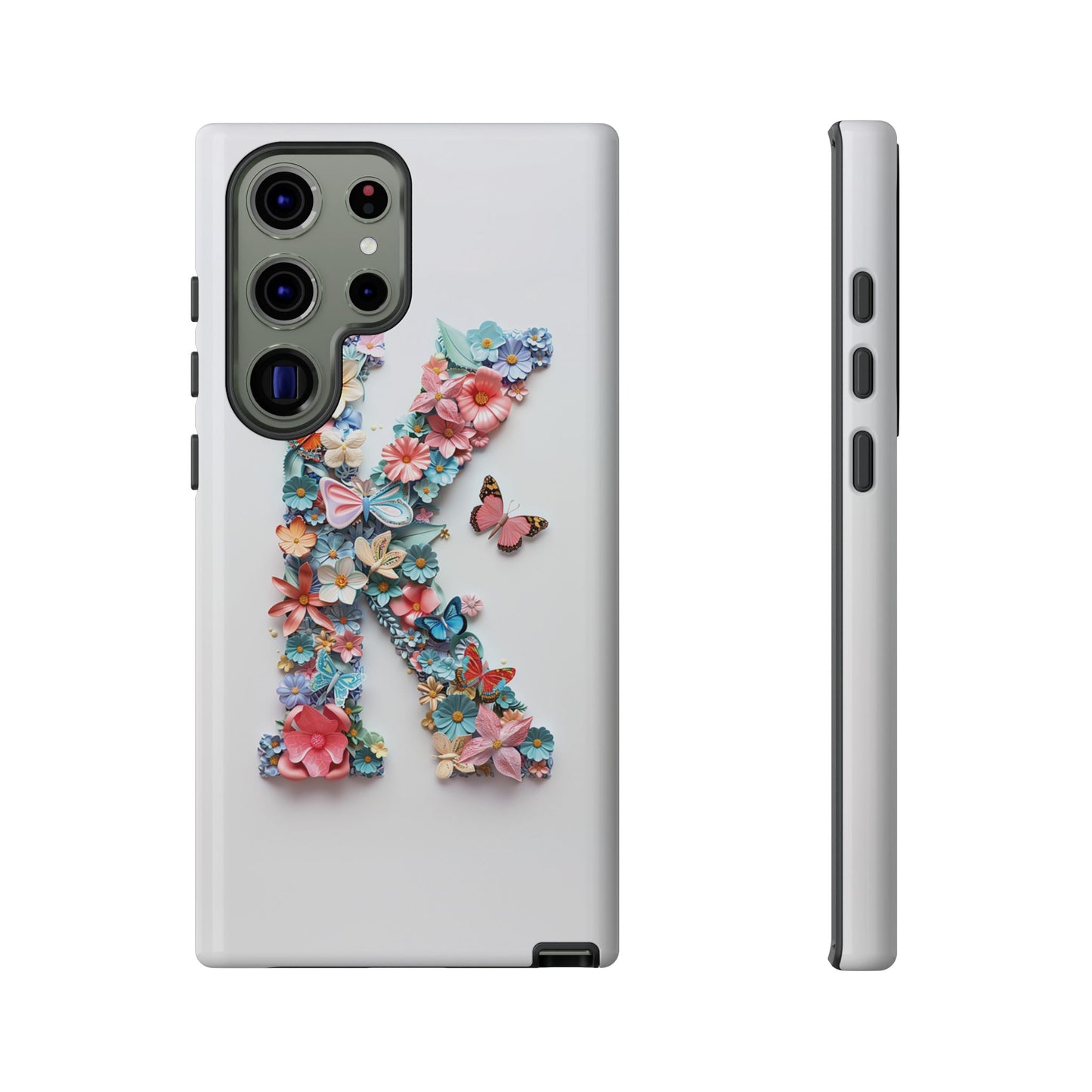 Floral Letter K Phone Case – Personalized Aesthetic Cover for iPhone, Samsung & Google Pixel