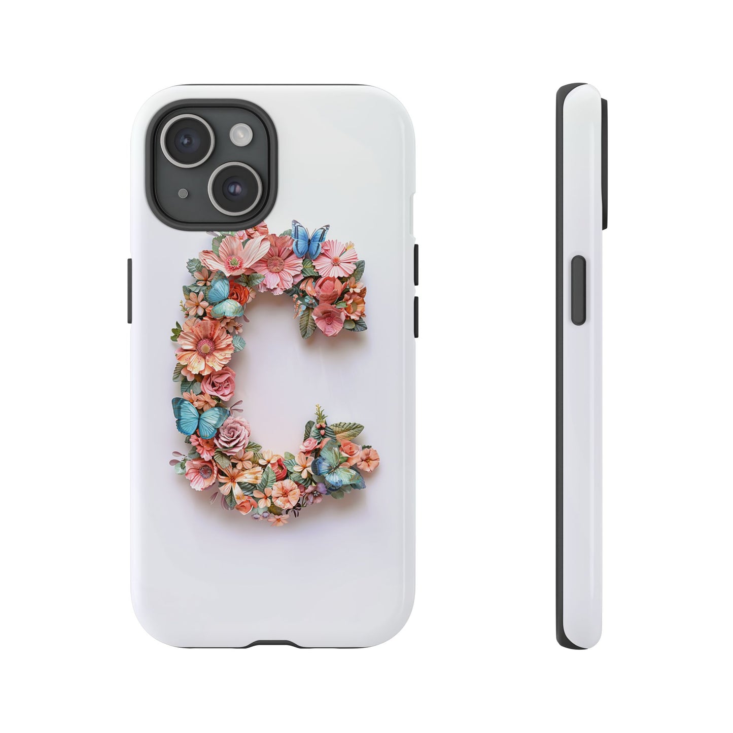 Floral Letter C Phone Case – Personalized Aesthetic Cover for iPhone, Samsung & Google Pixel