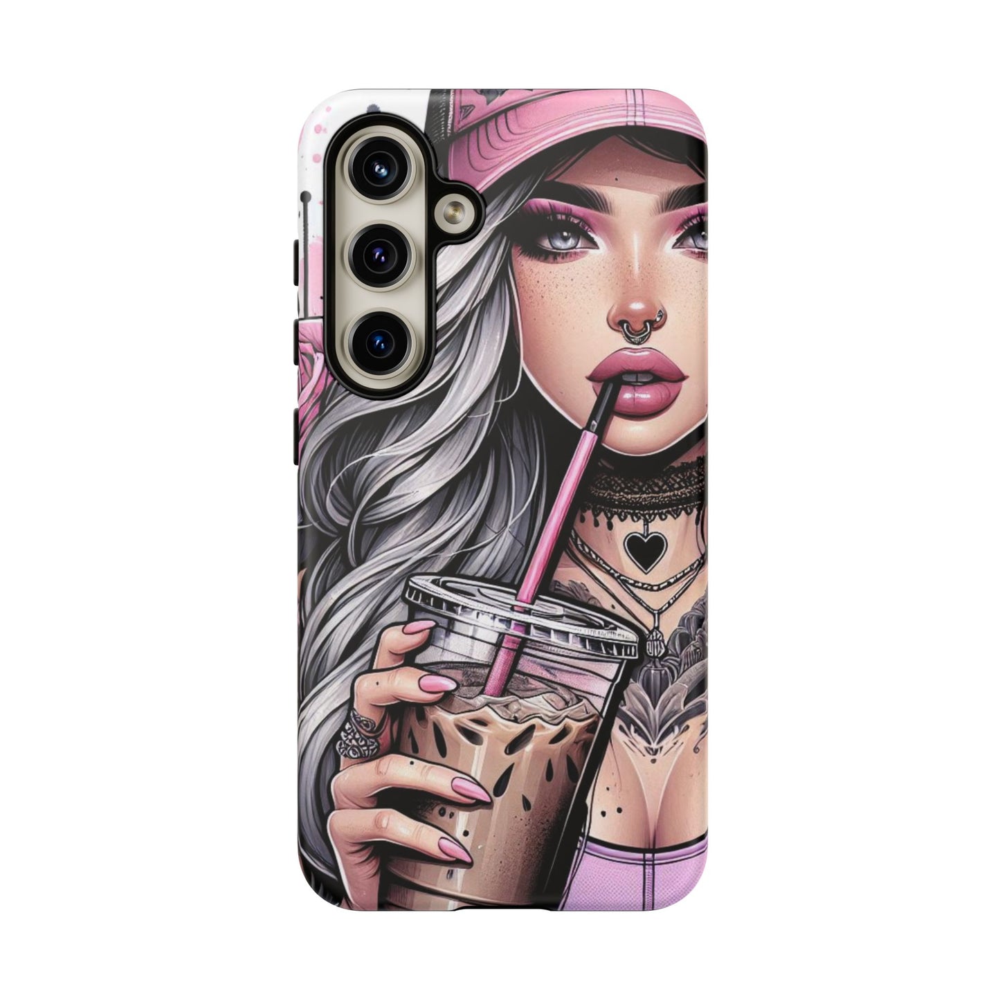 Pink Aesthetic Rebel – Iced Coffee & Inked Beauty Mobile Cover