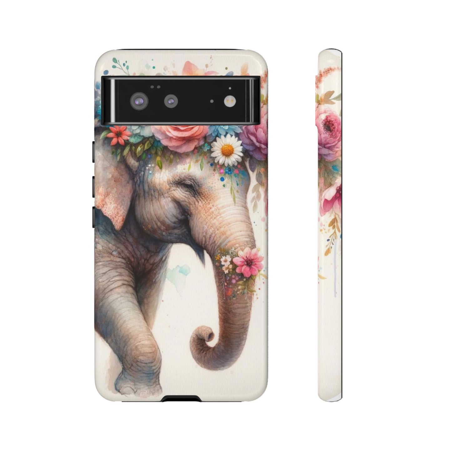 Joyful Floral Elephant Mobile Cover – Whimsical Watercolor Art