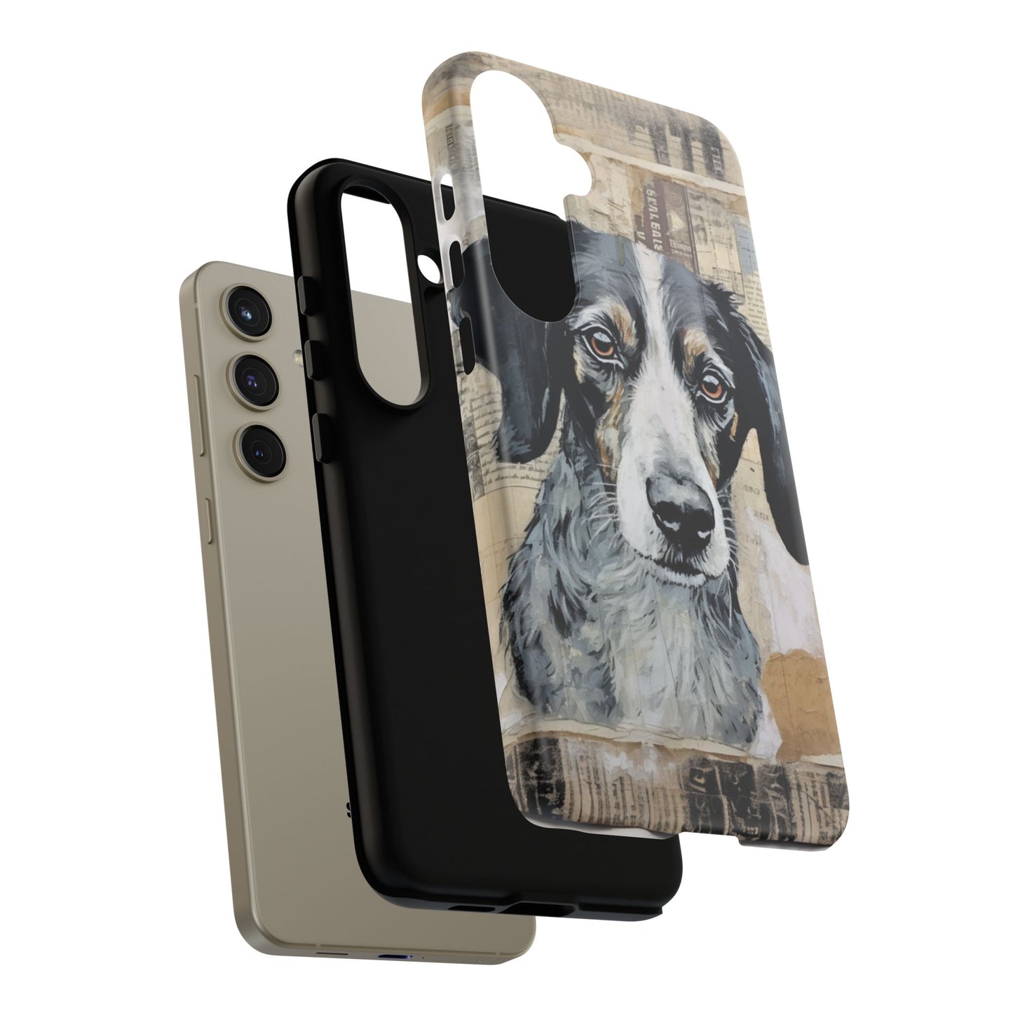 Rustic Dog Portrait – Vintage Collage Style