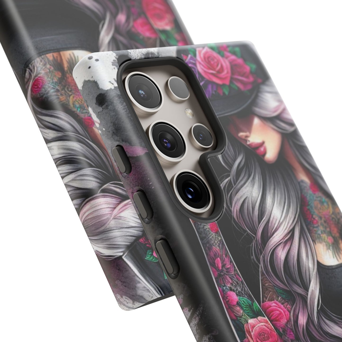 Ink & Roses – Edgy Floral Rebel Mobile Cover