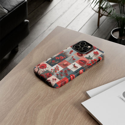 Red Flowers & Lips Collage Phone Case