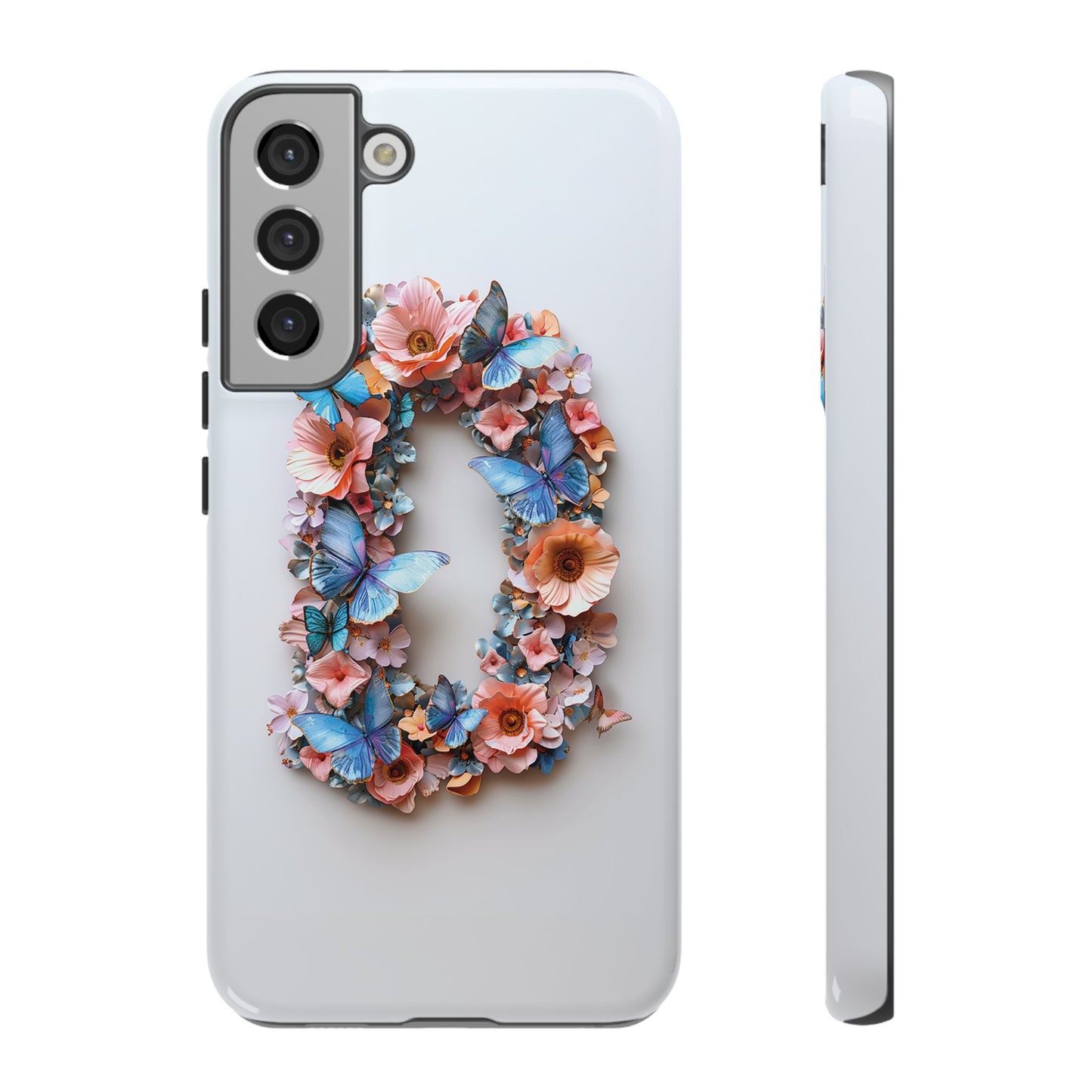Floral Letter D Phone Case – Personalized Aesthetic Cover for iPhone, Samsung & Google Pixel