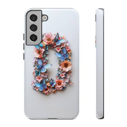 Floral Letter D Phone Case – Personalized Aesthetic Cover for iPhone, Samsung & Google Pixel