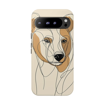 Soul of the Wild: Minimal Bear Portrait Phone Case for iPhone, Samsung & Pixel