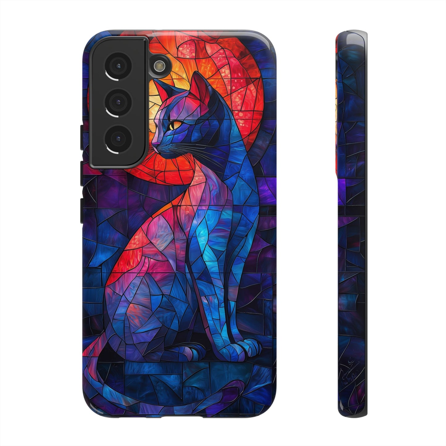 Mystic Paws – Stained Glass Cat Phone Case for iPhone, Samsung & Pixel