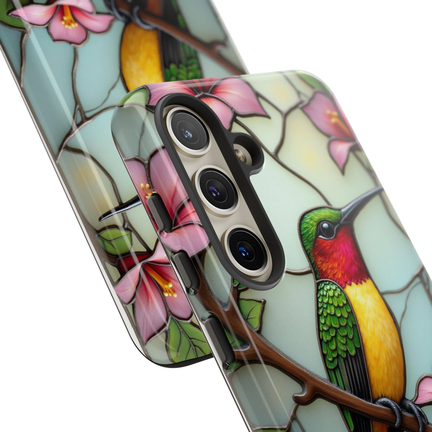 Elegant Hummingbird with Floral Mosaic | Artistic Nature Design