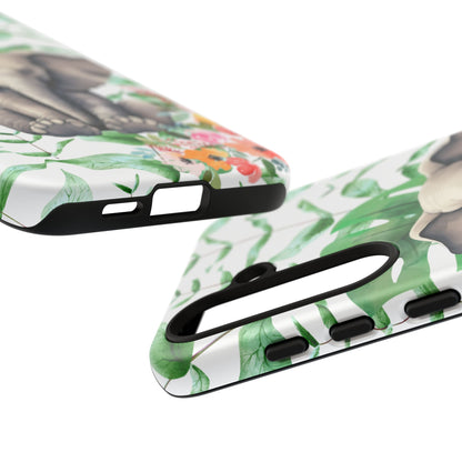 Cute Baby Elephant Mobile Cover – Floral & Tropical Aesthetic