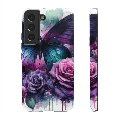 Mystic Bloom – Vibrant Butterfly & Rose Art Mobile Cover