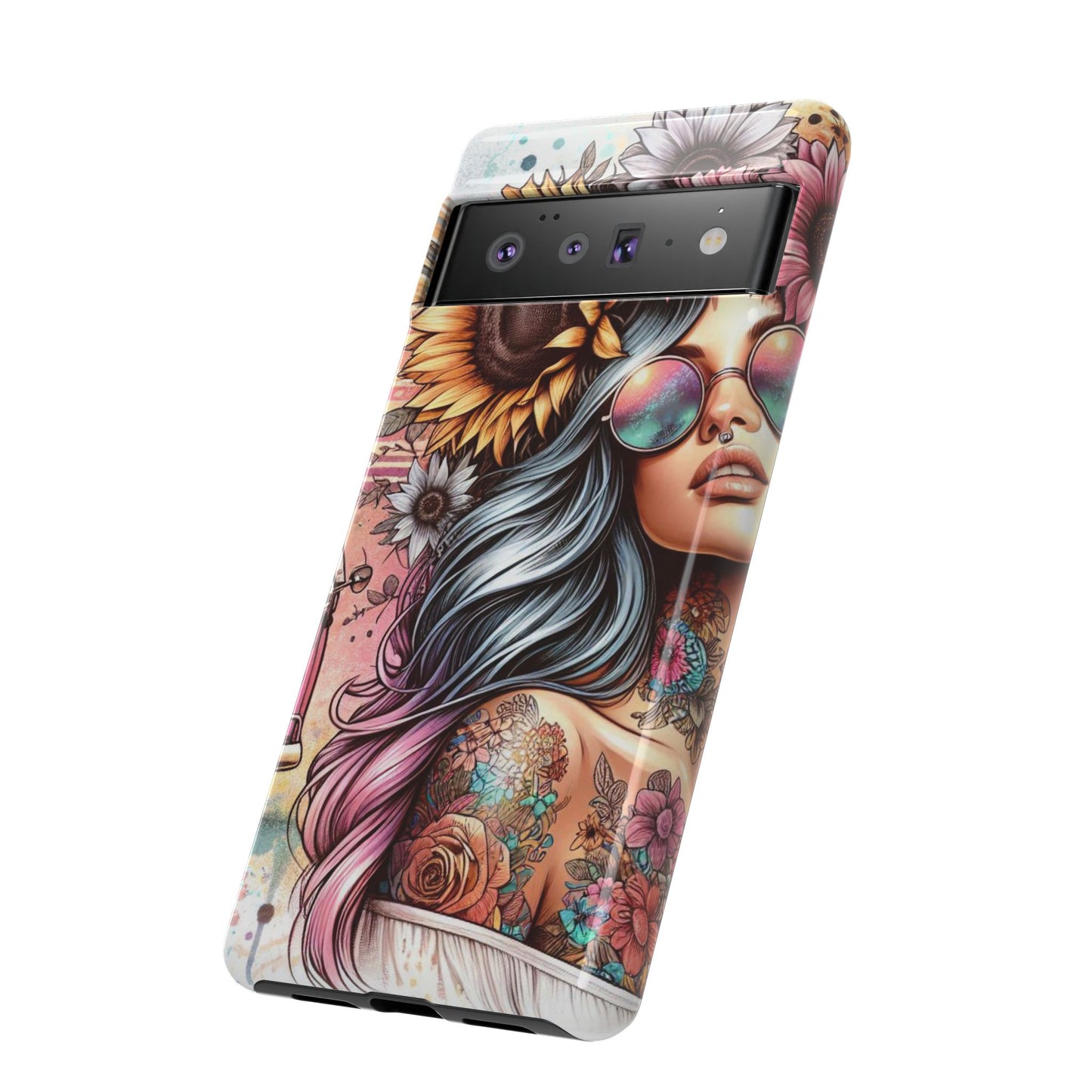 Retro Boho Wanderer – Sunflower Hippie Van Mobile Cover
