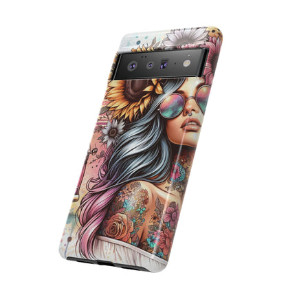 Retro Boho Wanderer – Sunflower Hippie Van Mobile Cover