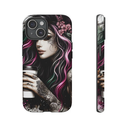 Tattooed Serenity – Gothic Coffee Lover Mobile Cover