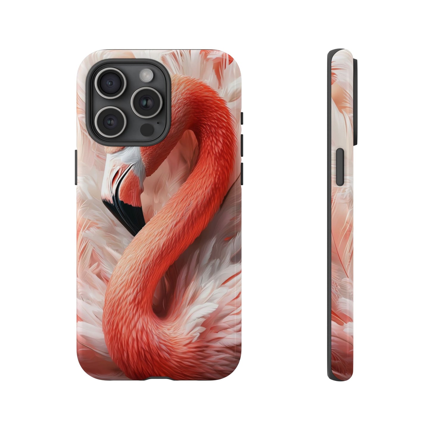 Elegant Flamingo Feather Phone Case for iPhone, Samsung & Google Pixel