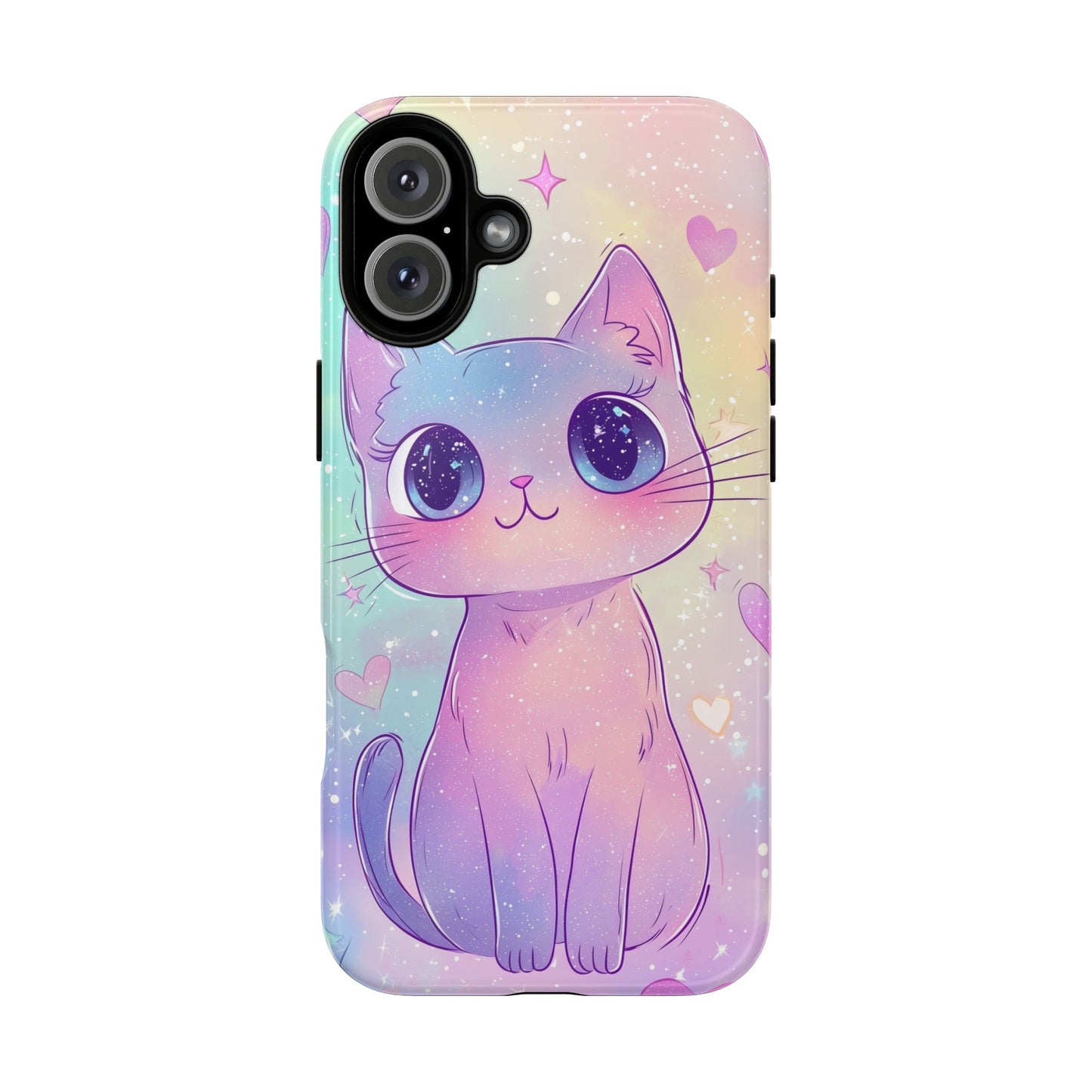 Cosmic Cat Phone Case – Sparkly Anime Aesthetic for iPhone, Google Pixel & Samsung