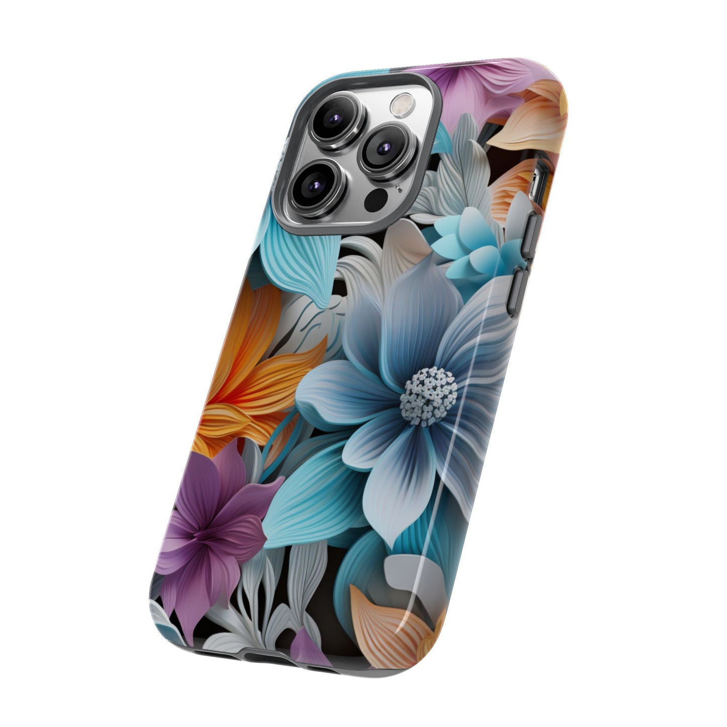 Elegant 3D Floral Bloom Mobile Case – Vivid & Artistic