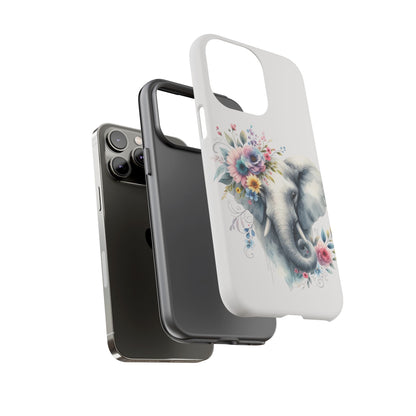 Floral Elephant Mobile Cover – Elegant Watercolor Art