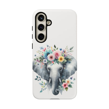 Floral Crown Elephant Mobile Cover – Elegant Watercolor Art