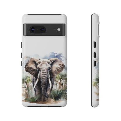 Majestic Watercolor Elephant Mobile Cover – Artistic Wildlife Design