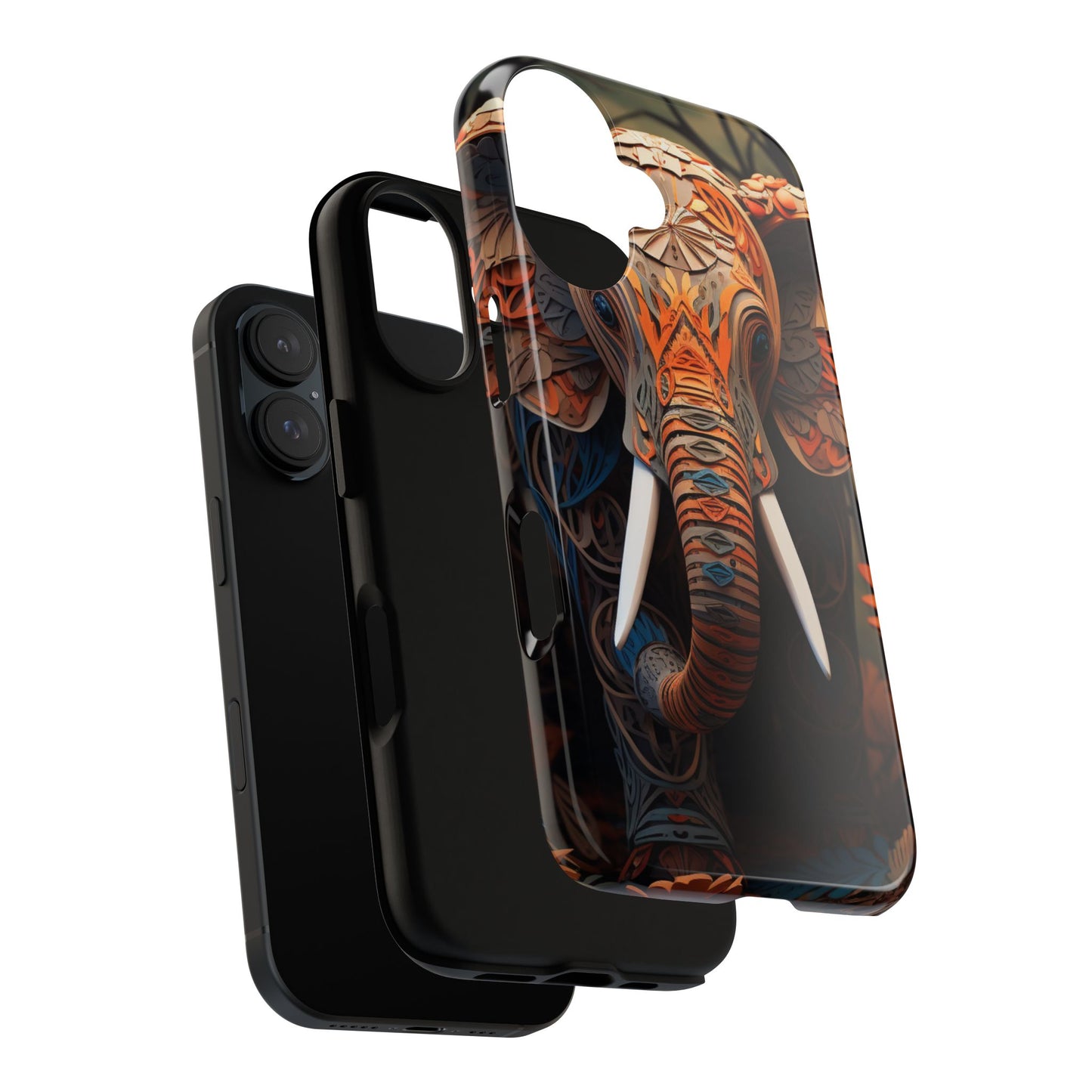 Elegant Artistic Elephant Mobile Cover – Intricate Paper-Cut Design