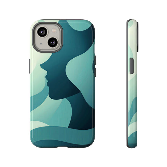 Whispers in Waves – Abstract Silhouette Phone Case for iPhone, Google Pixel, Samsung